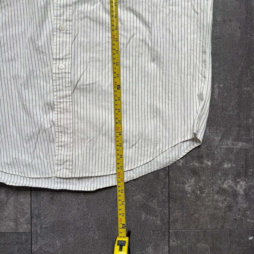 Polo Ralph Lauren Chatfield Mens 16.5 34 White Blue Pinstripe Dobby Shirt L - Picture 4 of 6
